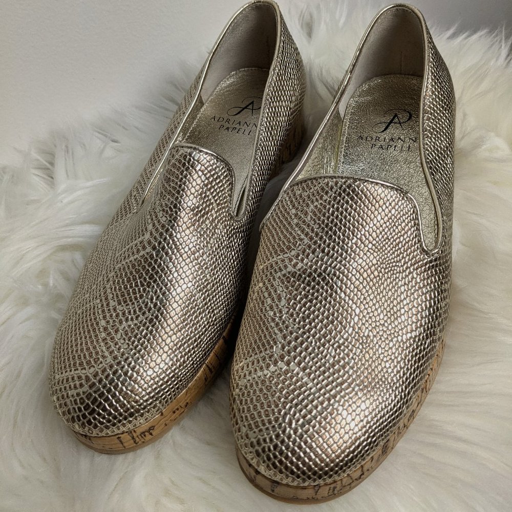 Adrianna Papell Snake Skin Slip On Platform Loafer